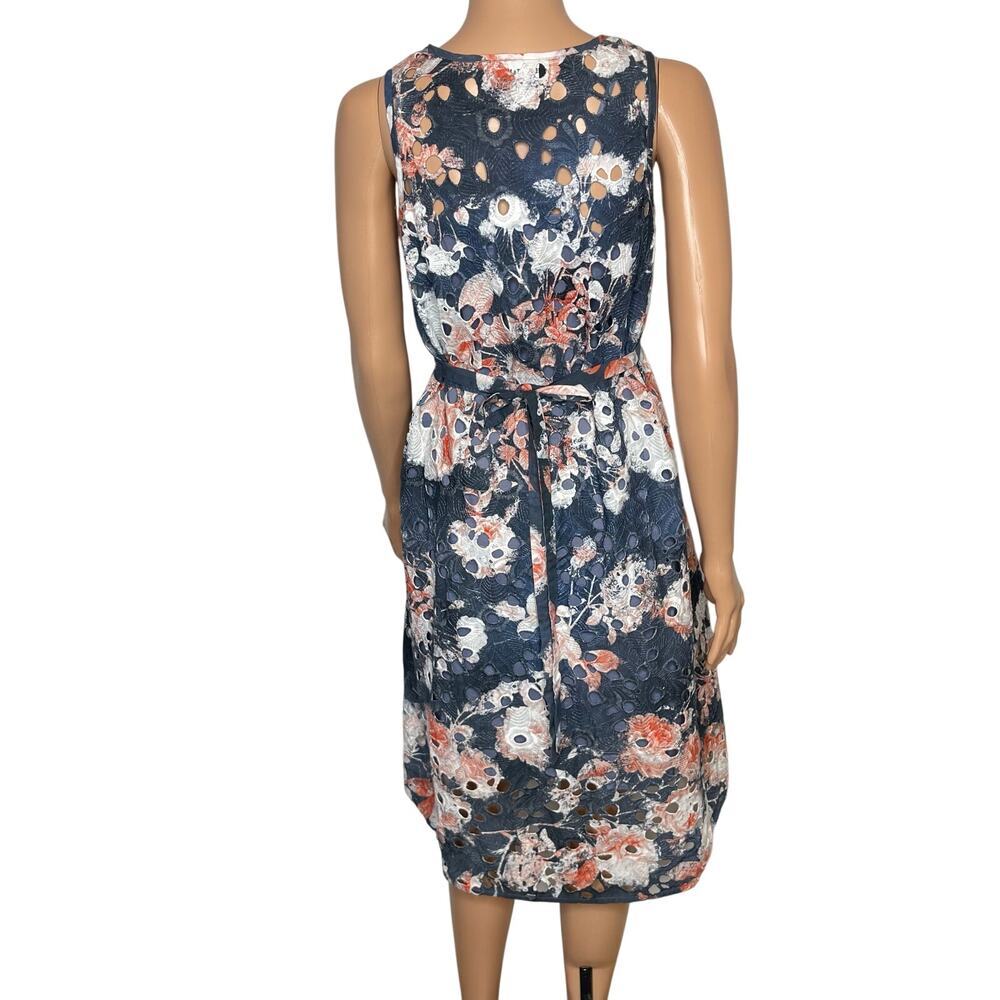 Hemant and Nandita Lazuli Midi Dress size 00 Cotton Gray watercolor Floral Boho - Picture 2 of 10